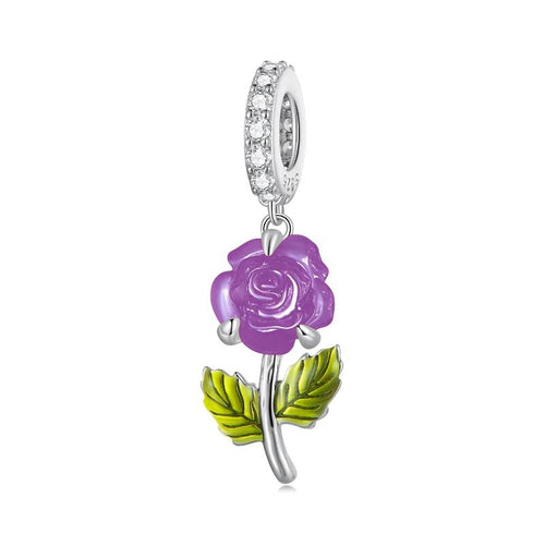 Crystal Rose 925 Silver Charm - fathyibrahim