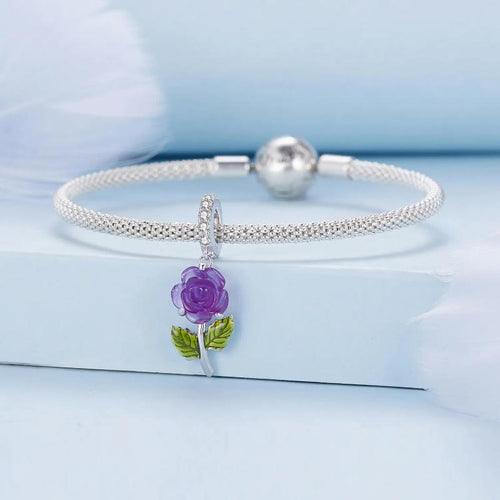 Crystal Rose 925 Silver Charm - fathyibrahim