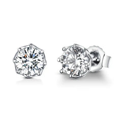 Cubic Zircon 925 Silver Earrings - Transparent