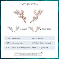 Cute Fairy 925 Silver Earrings - Multi Color