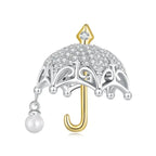 Cute Umbrella 925 Silver Charm - Transparent