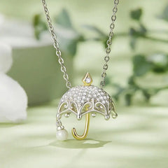 Cute Umbrella 925 Silver Charm - Transparent
