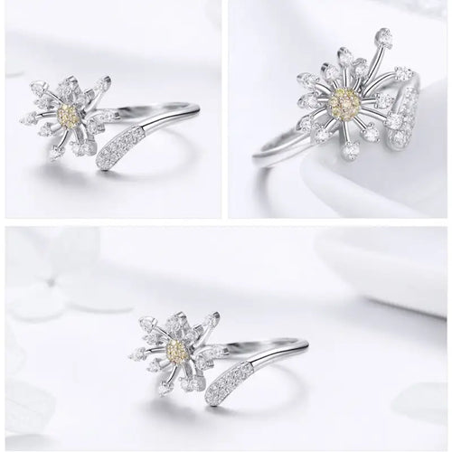 Dandelion Love 925 Silver Ring - Multi Color - Rings