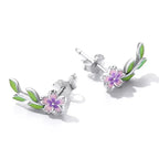 Delicate Flower 925 Silver Earrings