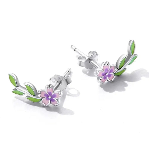 Delicate Flower 925 Silver Earrings