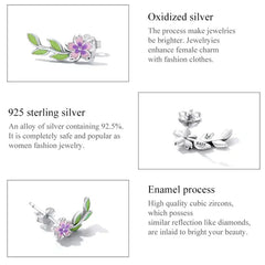 Delicate Flower 925 Silver Earrings
