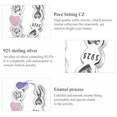 Delicate Hearts 925 Silver Earrings - Transparent