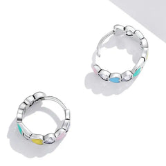 Delicate Hearts 925 Silver Earrings - Transparent