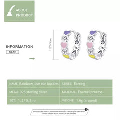 Delicate Hearts 925 Silver Earrings - Transparent
