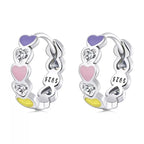 Delicate Hearts 925 Silver Earrings - Transparent