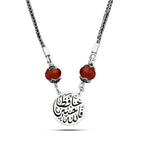 Double-Faced 925 Silver Women Necklace Crowned with an Agate Stone, Egyptian Handmade - fathyibrahim