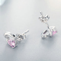 Double Heart 925 Silver Earring - fathyibrahim