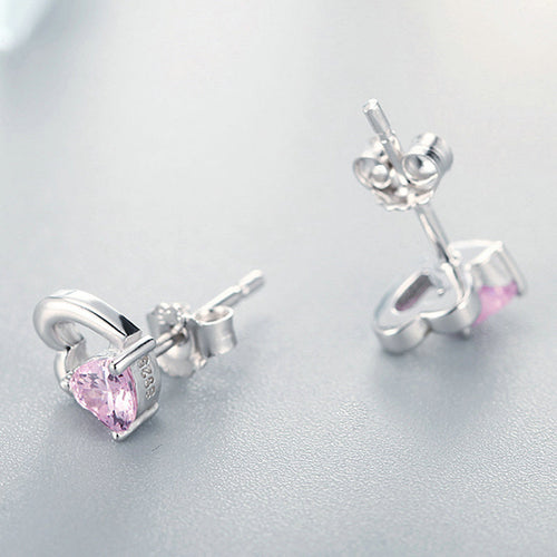 Double Heart 925 Silver Earring - fathyibrahim