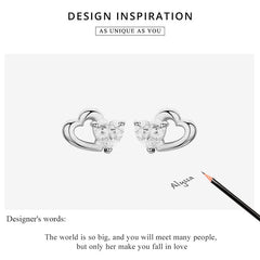 Double Heart 925 Silver Earring - fathyibrahim