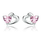 Double Heart 925 Silver Earring - fathyibrahim