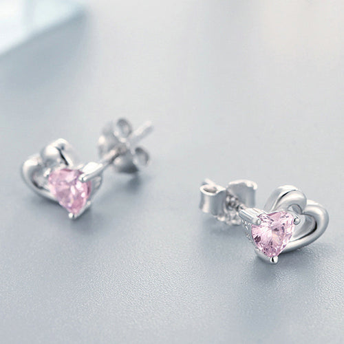 Double Heart 925 Silver Earring - fathyibrahim
