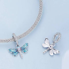 Dragonfly shaped charm -925 sterling silver - fathyibrahim