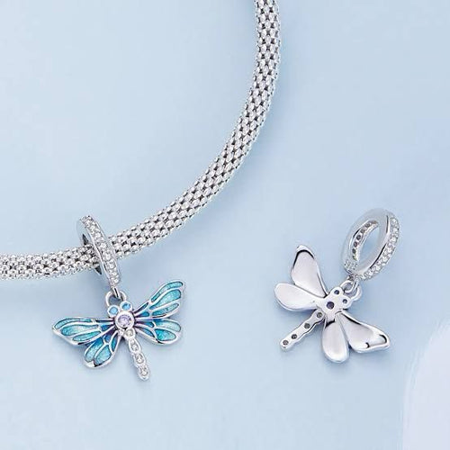 Dragonfly shaped charm -925 sterling silver - fathyibrahim