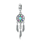 Dream Catcher 925 Silver Charm - Multi Color