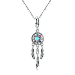 Dream Catcher 925 Silver Charm - Multi Color