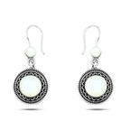 Egyptian Silver Earrings Crowned with a Pearl Stone - 925 silver - White