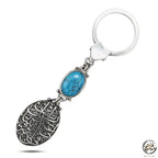 Egyptian Silver Keychain with Turquoise stone - Turquoise