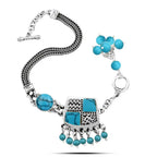 Egyptian women’s silver bracelet with Turquoise stone - 925 sterling silver - Turquoise