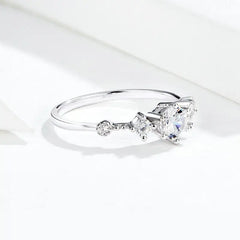 Engagement Crowned With Zircon 925 Silver Ring - Rings