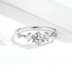 Engagement Crowned With Zircon 925 Silver Ring - Rings