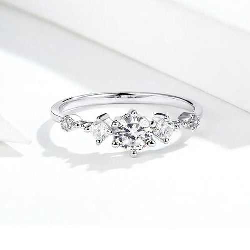 Engagement Crowned With Zircon 925 Silver Ring - Rings