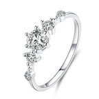Engagement Crowned With Zircon 925 Silver Ring - Rings