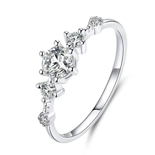 Engagement Crowned With Zircon 925 Silver Ring - Rings
