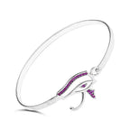 Eye of Horus 925 Egyptian Silver Bangle - Purple - Red