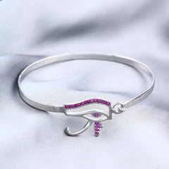 Eye of Horus 925 Egyptian Silver Bangle - Purple - Red