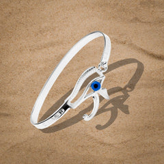 Eye of Horus 925 Silver Bangle - fathyibrahim
