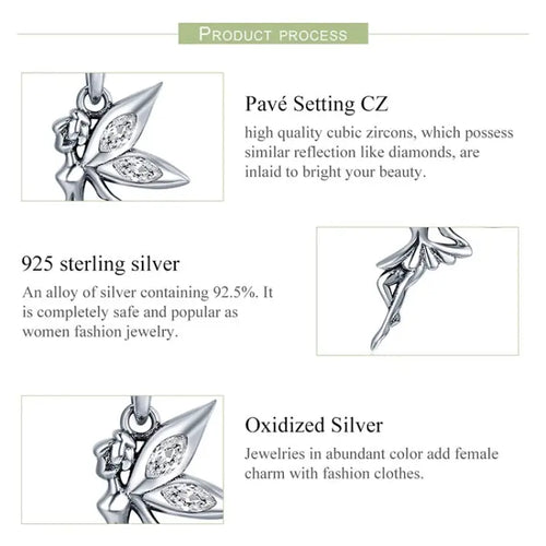 Fairy 925 Silver Charm - White