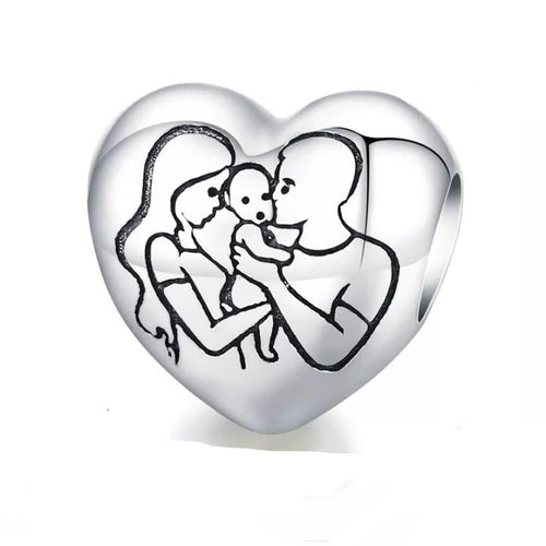 Family Love 925 Silver Charm - fathyibrahim