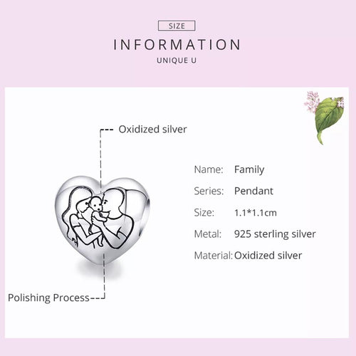 Family Love 925 Silver Charm - fathyibrahim