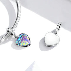 Fish Scale Heart Charm - 925 sterling silver - fathyibrahim