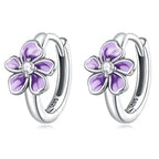 Flower 925 Silver Earrings - Transparent