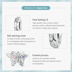 Flower Butterfly Charm - 925 sterling silver - fathyibrahim