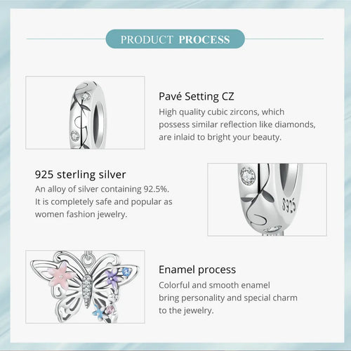 Flower Butterfly Charm - 925 sterling silver - fathyibrahim