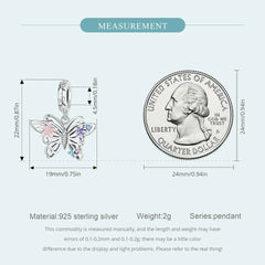 Flower Butterfly Charm - 925 sterling silver - fathyibrahim