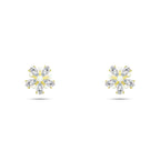 Flower crowned with zircon and pearl Earring - 925 sterling silver - fathyibrahim