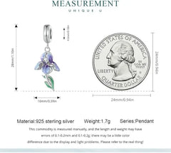 Flower pendant charm - 925 sterling silver - Multi Color
