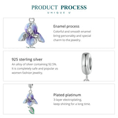 Flower pendant charm - 925 sterling silver - fathyibrahim