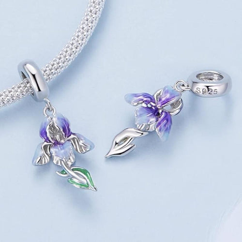 Flower pendant charm - 925 sterling silver - fathyibrahim