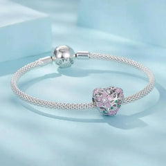 Flower Vine Charm - 925 sterling silver - White