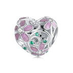 Flower Vine Charm - 925 sterling silver - White