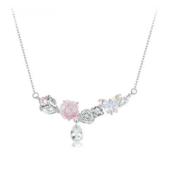 Flower World Necklace - 925 sterling silver - Transparent